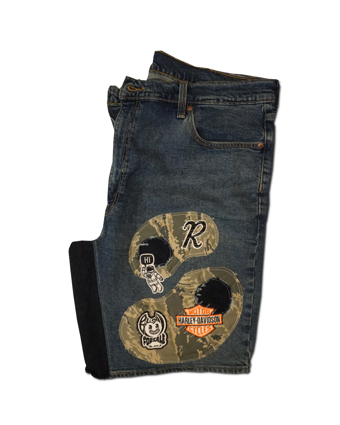 1OF1 Patch Work Classic Jean Short 030