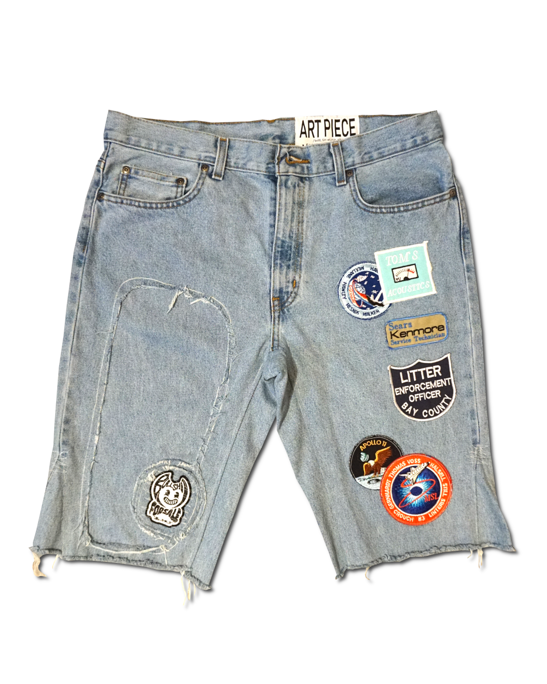 1OF1 Patch Work Jean Short 002