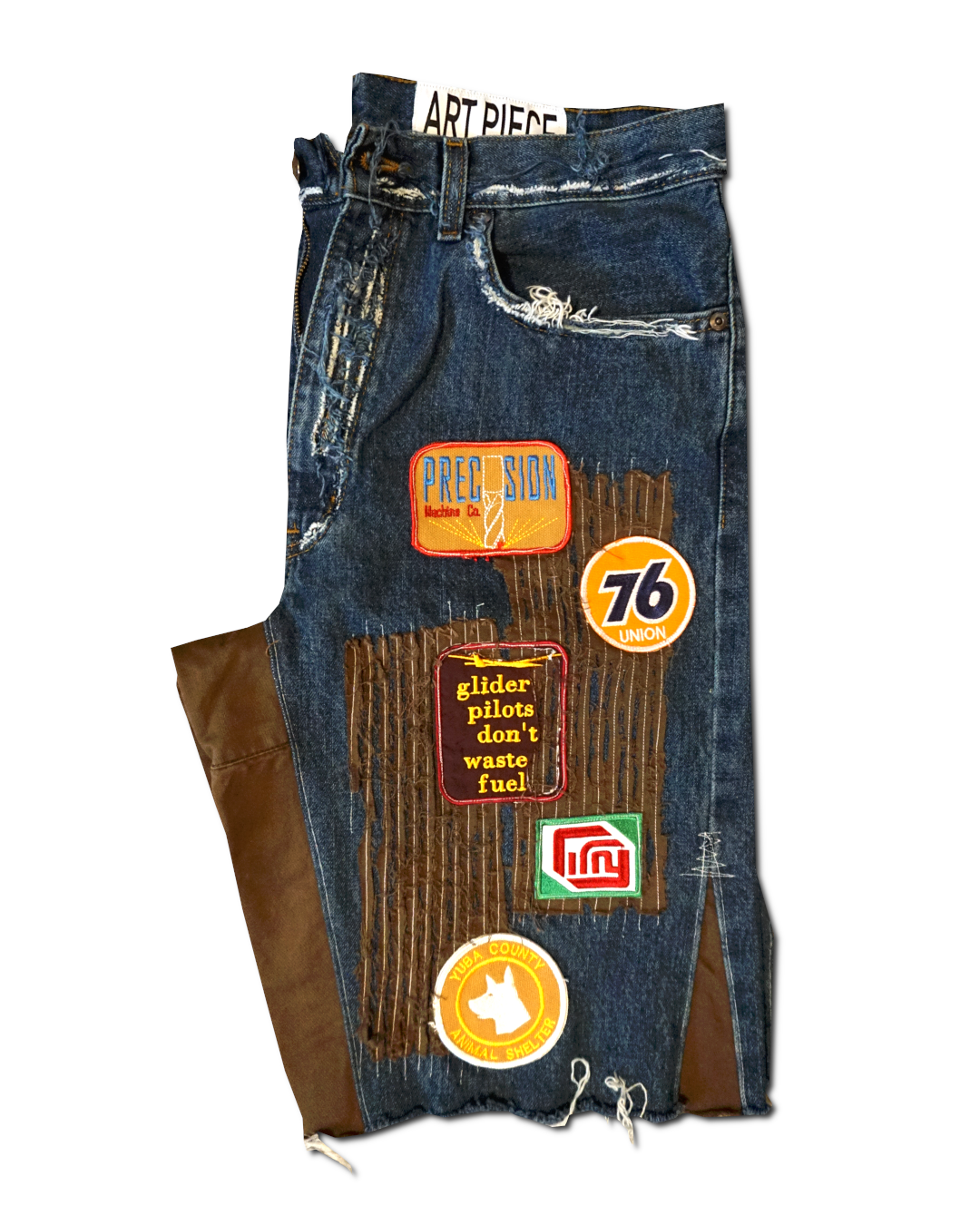 1OF1 Patch Work Jean Short 001