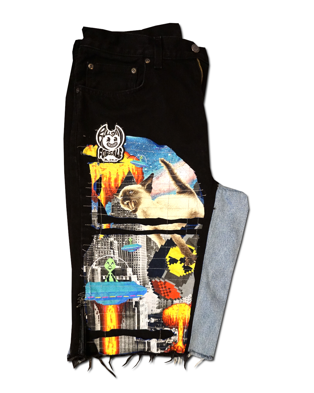 1OF1 Patch Work Jean Short 003