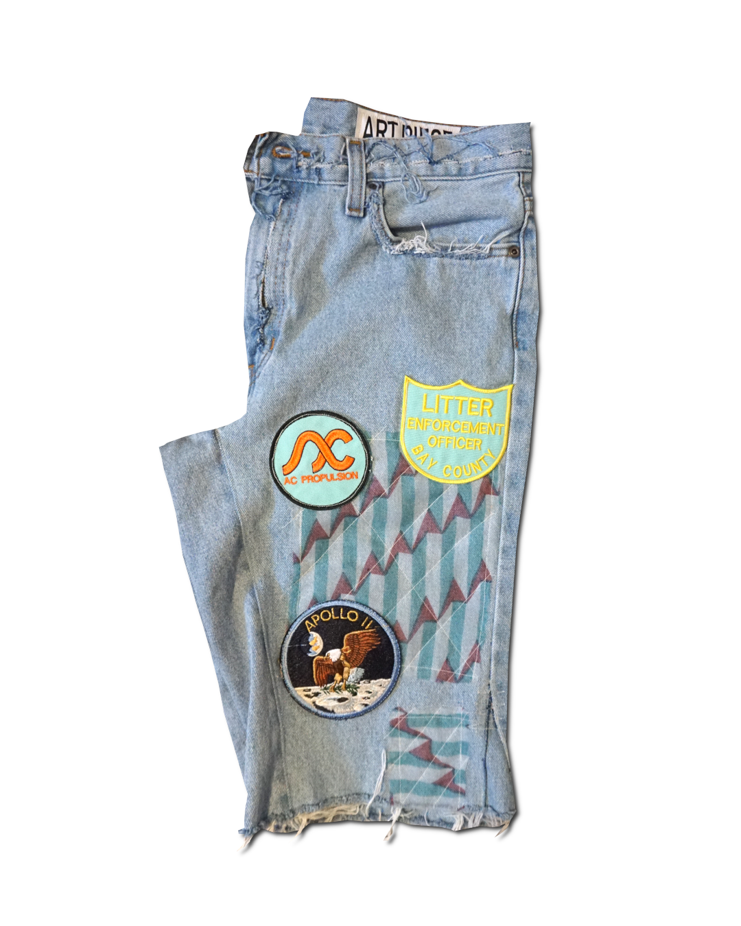 1OF1 Patch Work Jean Short 011