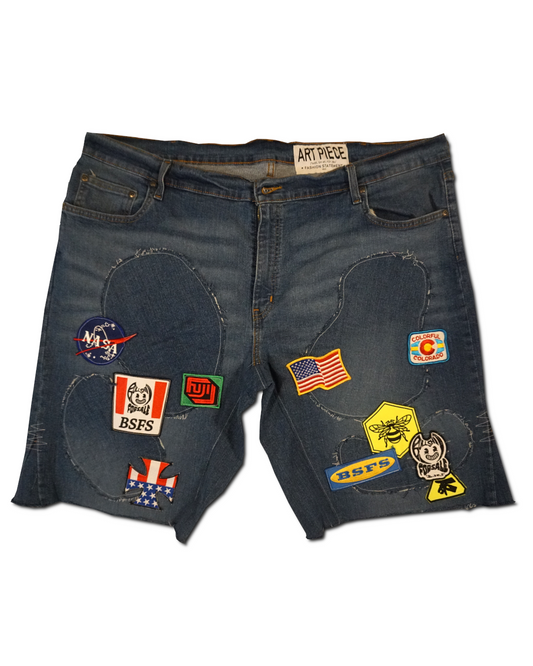 1OF1 Patch Work Jean Short 036