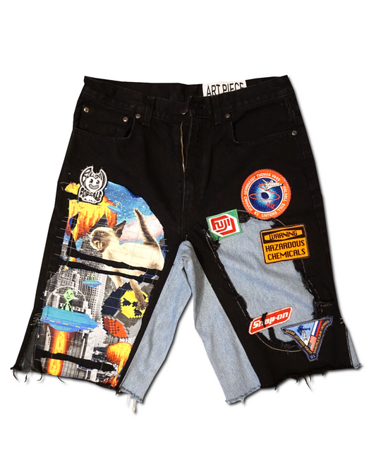 1OF1 Patch Work Jean Short 003