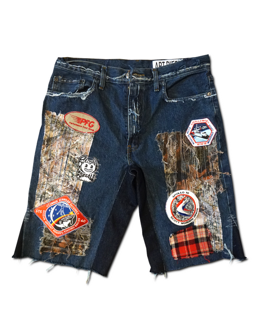 1OF1 Patch Work Jean Short 009