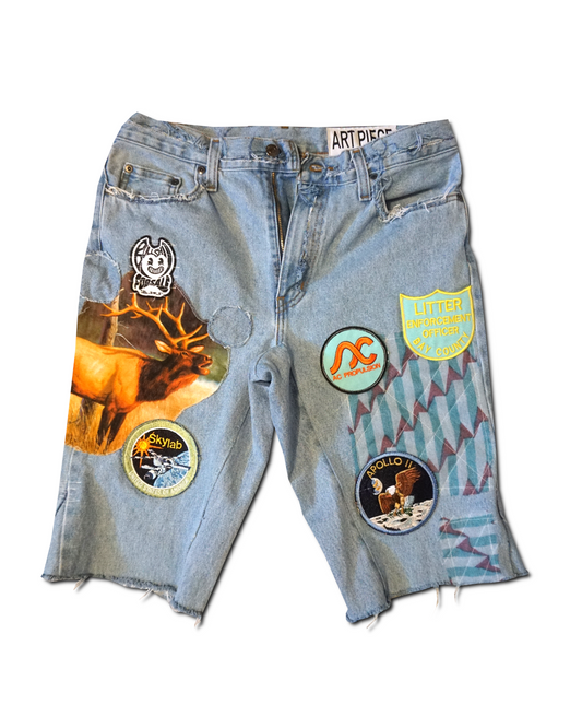 1OF1 Patch Work Jean Short 011