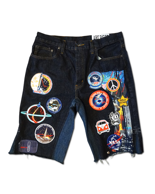 1OF1 Patch Work Jean Short 008