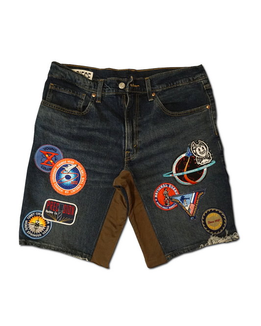 1OF1 Patch Work Classic Jean Short 013