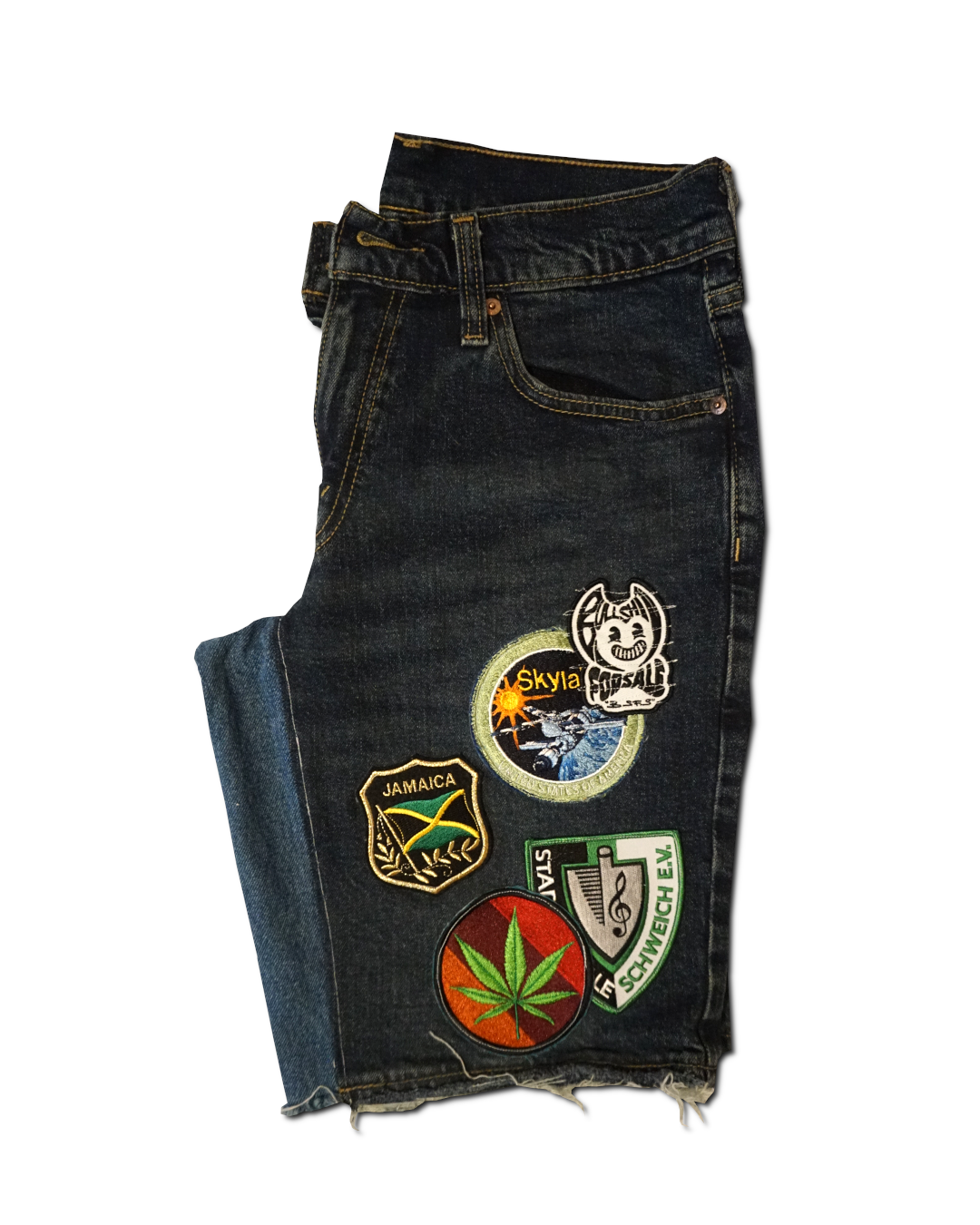 1OF1 Patch Work Classic Jean Short 016